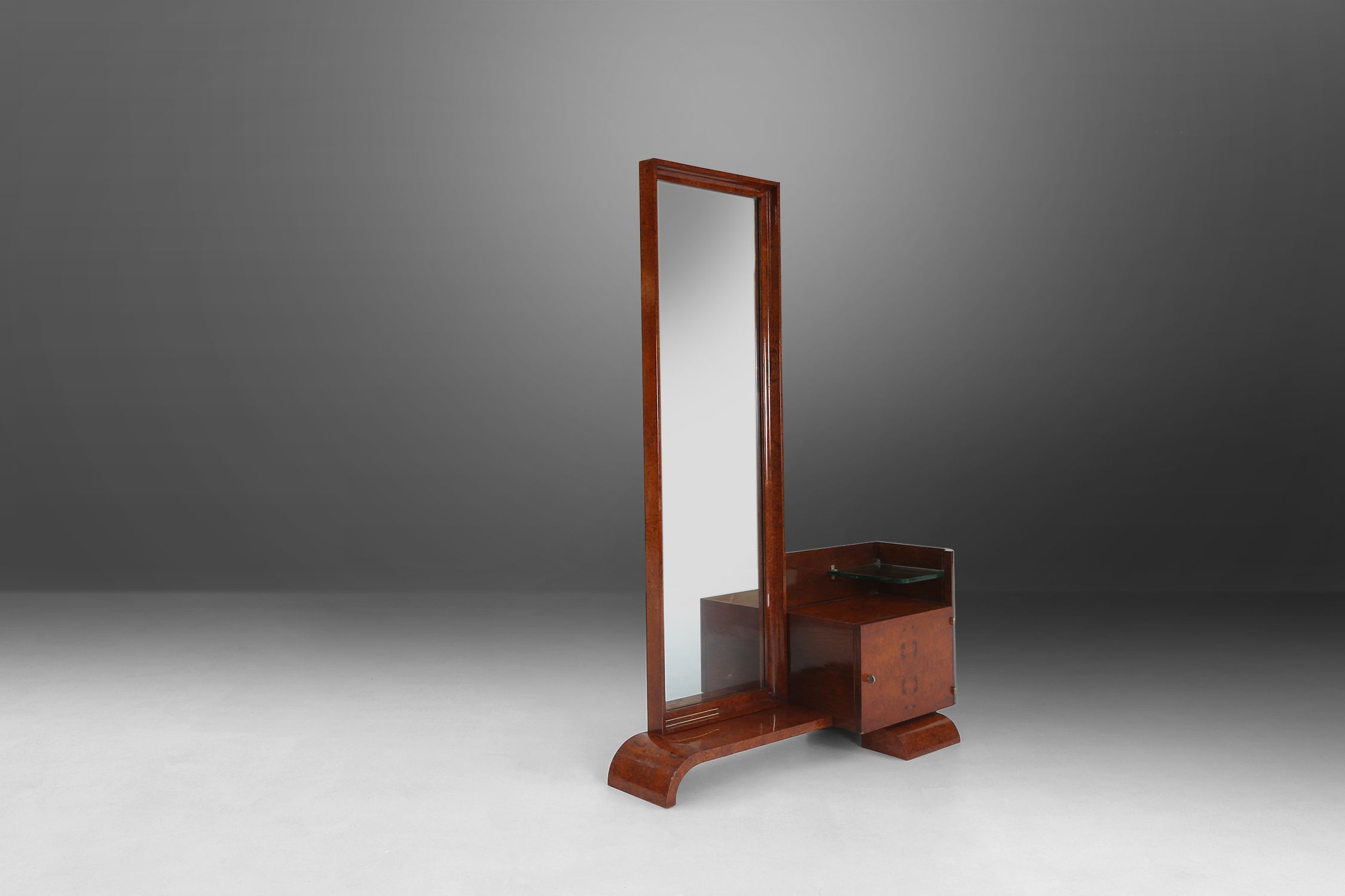 Art Deco Dressing Mirror by De Coene in Walnut Veneer, Belgium 1930sthumbnail